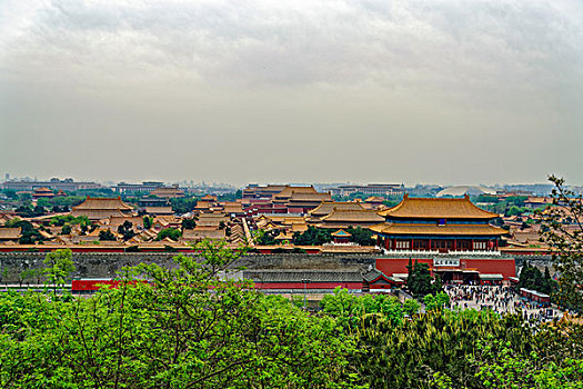 北京景山公园故宫全景