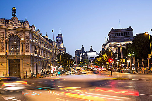 西贝列斯广场,夜晚,风景,奶奶,购物街,马德里,西班牙