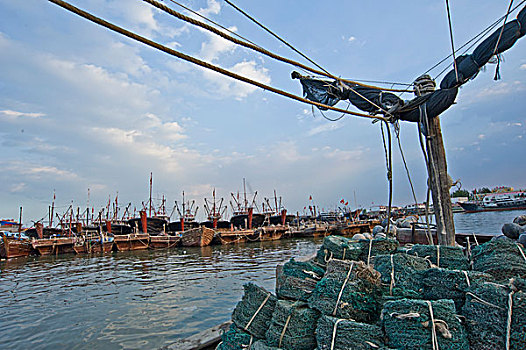 七里海,湿地,湖水,河流,秦皇岛,霞光,云彩,阳光,照射,码头,渔船,港口,渔港