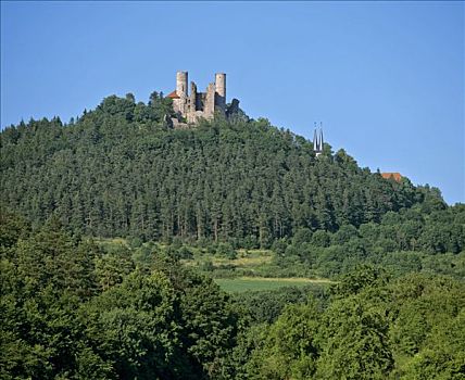 城堡,遗址,靠近,图林根州,德国,欧洲
