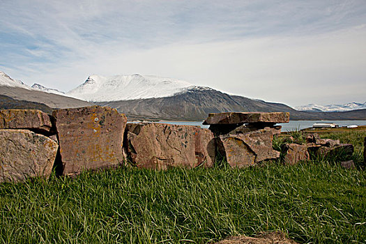格陵兰,靠近,历史,东方,凹陷,遗址,宗教,心形,大幅,尺寸