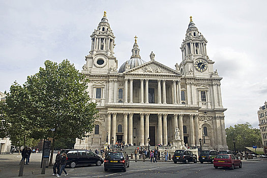 圣保罗大教堂,户外,圆顶,伦敦,英格兰,英国,欧洲,欧盟