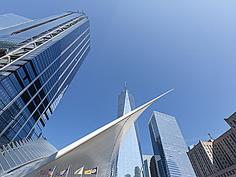 纽约曼哈顿世界贸易中心现代建筑