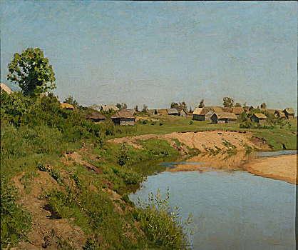 乡村,河,19世纪90年代