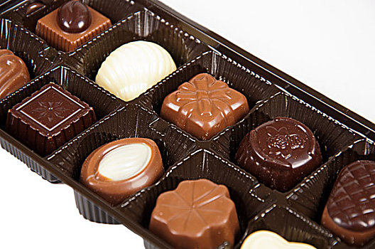 盒子,巧克力,白色背景