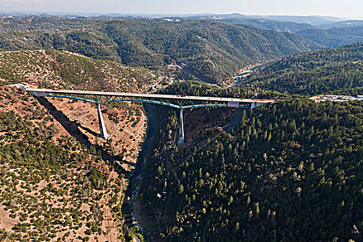 桥,加利福尼亚,穿过,北方,手臂,分叉,美洲,河,航拍,赤褐色,美国,北美
