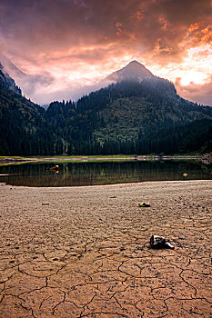湖,阿尔卑斯山,高处,莱茵河,山谷,瑞士,欧洲