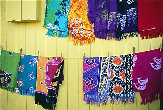 夏威夷,瓦胡岛,北岸,彩色,印花方巾,线条,出售