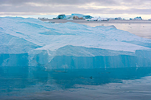 挪威,斯瓦尔巴特群岛,岛屿,青绿色,冰,冰山,静水