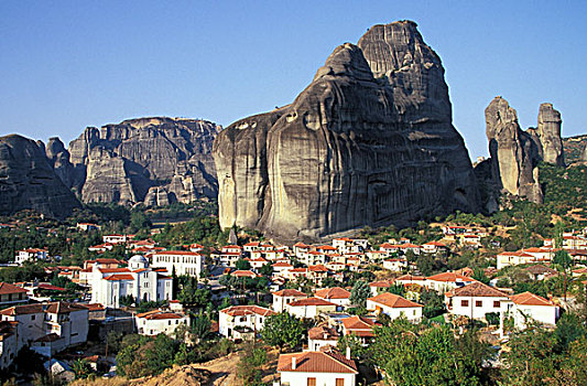 希腊,城镇,米特奥拉