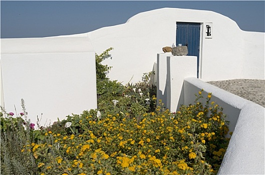 花园,房子,锡拉岛,希腊