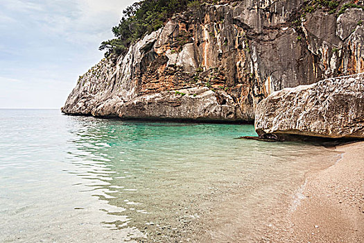 悬崖,海滩,萨丁尼亚,意大利