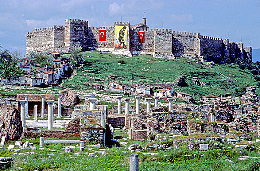 土耳其,省,塞尔柱克,要塞,残留,圣徒,大教堂