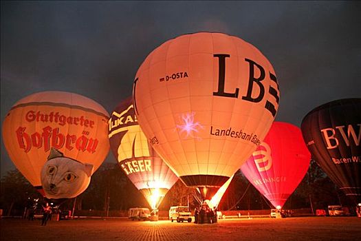 光亮,气球,夜晚,斯图加特,德国