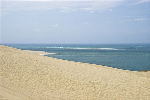 荒漠沙丘,靠近,海洋