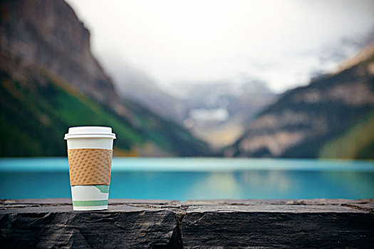 路易斯湖,咖啡杯,班芙国家公园,山,树林,加拿大