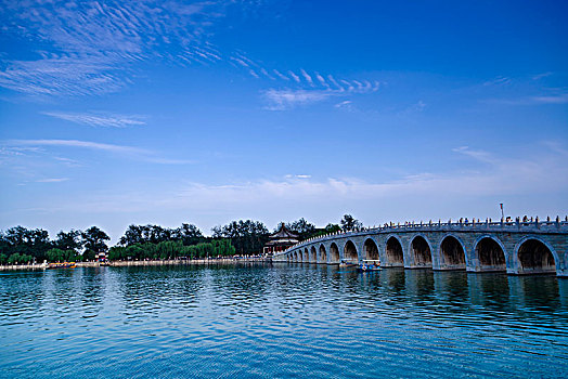 北京颐和园公园十七孔桥
