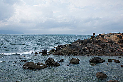 台湾新北市万里区,野柳地质公园,奇特景观岩礁