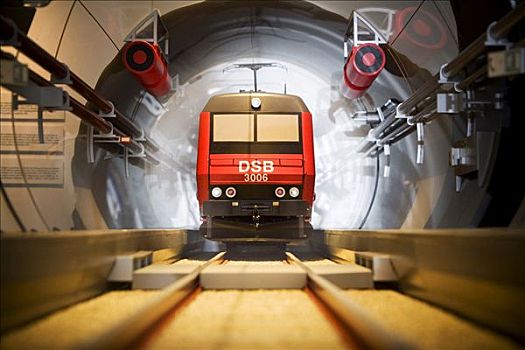 模型,列车,传送带,隧道,西兰岛,丹麦
