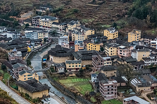 福建省,龙岩市,永定区,南溪,楼群,建筑,景观