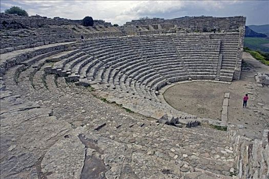 古希腊,剧院,塞杰斯塔,遗迹,西西里,意大利