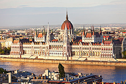 风景,匈牙利,国会大厦,银行,多瑙河