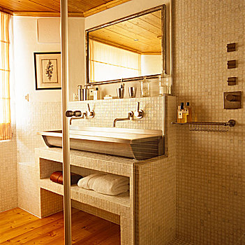 墙壁,浴室,遮盖,镶嵌图案,砖瓦,一对,盆,形状,牛,槽