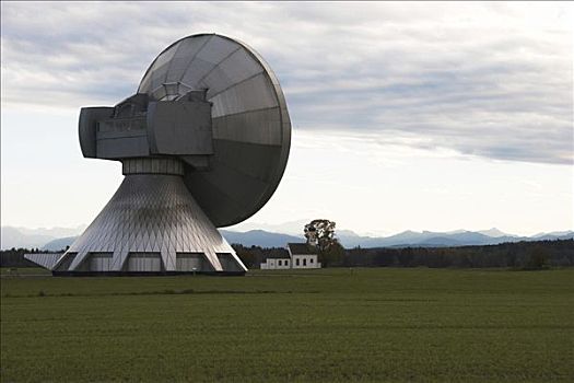 射电望远镜,巴伐利亚,德国,设备,背景,链子,阿尔卑斯山