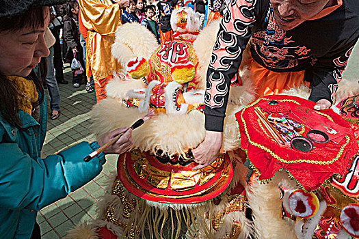 狮子,跳舞,庆贺,春节,香港