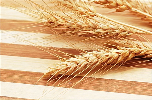 麦穗,条纹,木质背景