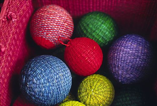 圣诞装饰,编织物,稻草,纤维,彩色,纪念品,给,市场,中心,利马,秘鲁