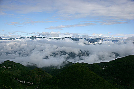 巫溪云台山清晨雨过天晴的云雾
