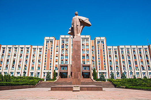 国会大厦,雕塑,列宁,摩尔多瓦,欧洲