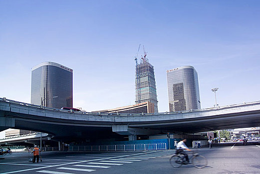 北京国贸桥和国贸大厦