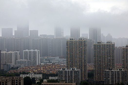 暴雨过后现,云山,奇观,数十公里长云雾环绕卧龙山