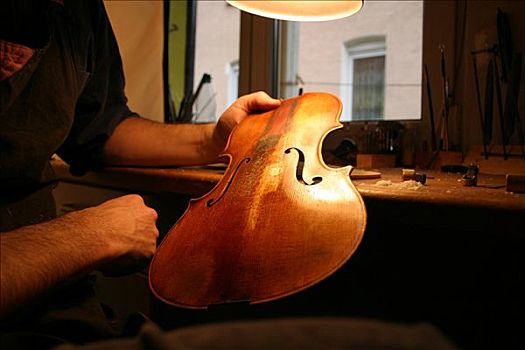 弦乐器工匠,修理,老,小提琴