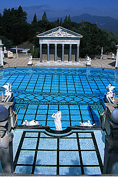 游泳池,赫斯特城堡,加利福尼亚,美国