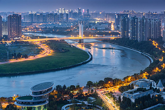 成都牧华路大桥夜景