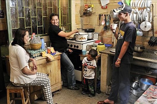 家庭,羞怯,厨房,贫民窟,哥伦比亚