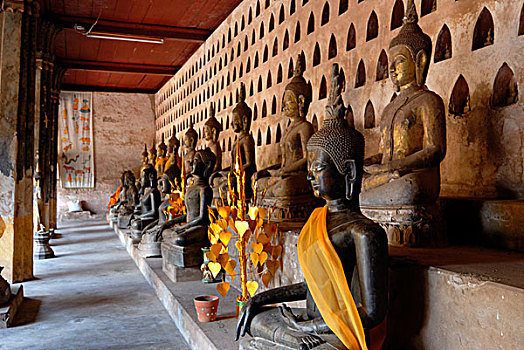 佛,雕塑,桶,寺院,万象,老挝,东南亚