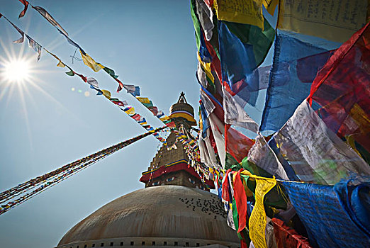浮图纳特塔,一个,佛教,场所,加德满都,尼泊尔