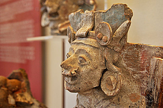 陶瓷,博物馆,挖掘,场所,金字塔,乔露拉,柏布拉,墨西哥,拉丁美洲,北美