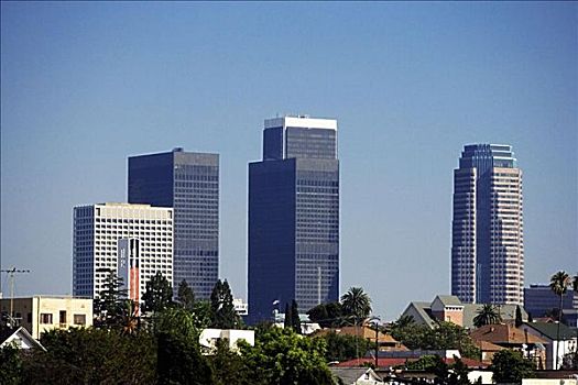 摩天大楼,城市,洛杉矶,加利福尼亚,美国