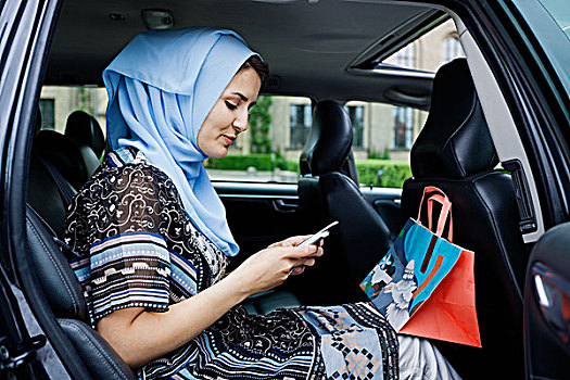 女人,围巾,手机