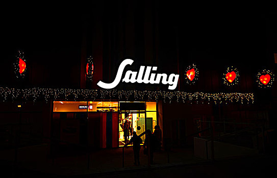 丹麦奥尔堡市,aalborg,步行街夜景