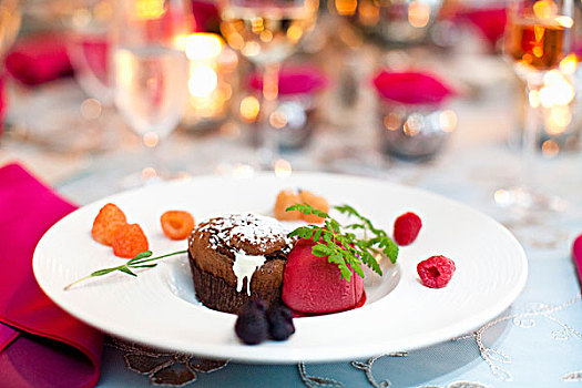 巧克力,杯形蛋糕,树莓,冰,婚礼,多伦多,安大略省,加拿大