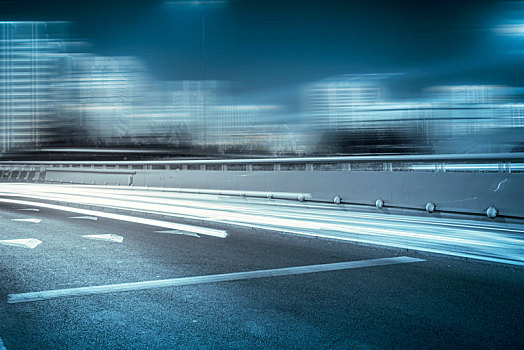 城市道路建筑夜景