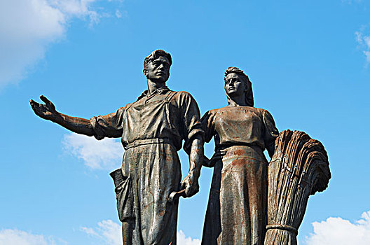公用,苏联,雕塑,女性,工人,维尔纽斯,立陶宛