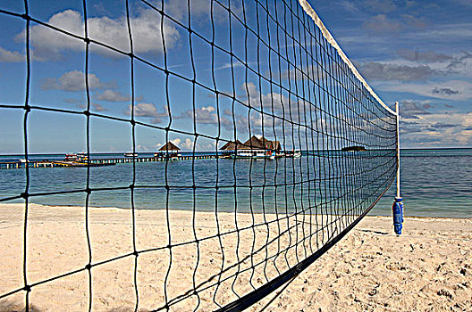 马尔代夫,排球网,海滩