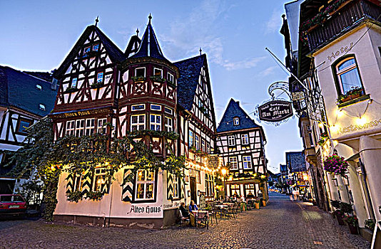 旅店,市场,广场,晚上,巴哈拉赫,德国
